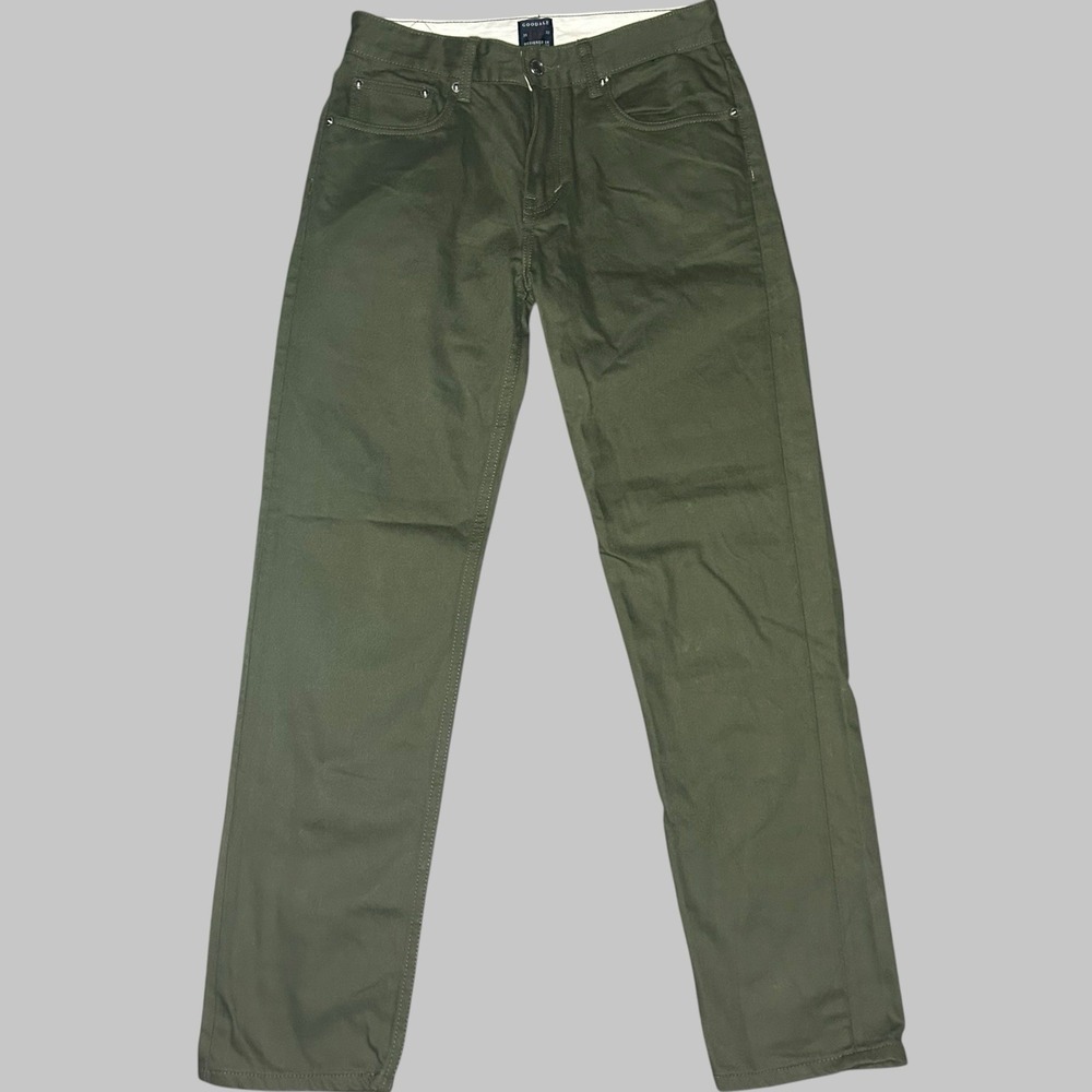 Goodale Mens 28x29 Olive Green Selvedge Cotton Jeans Redline Slim